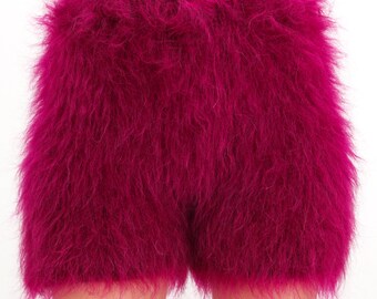 パンツ fluffy short pants / eaphi Fuzzy Purple Mohair Shorts Fluffy Short Pants by Supertanya
