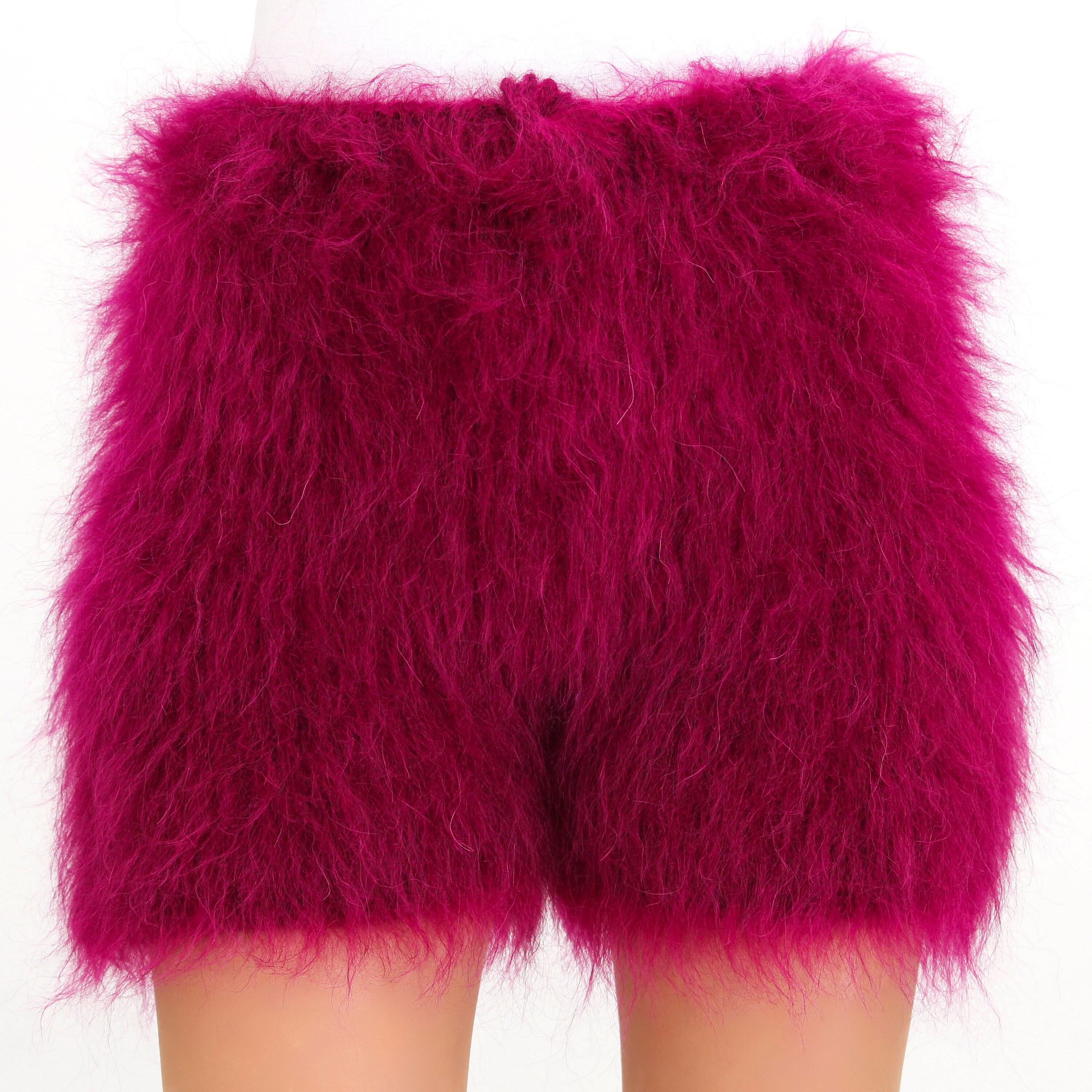 パンツ fluffy short pants / eaphi Fuzzy Purple Mohair Shorts Fluffy Short Pants by Supertanya