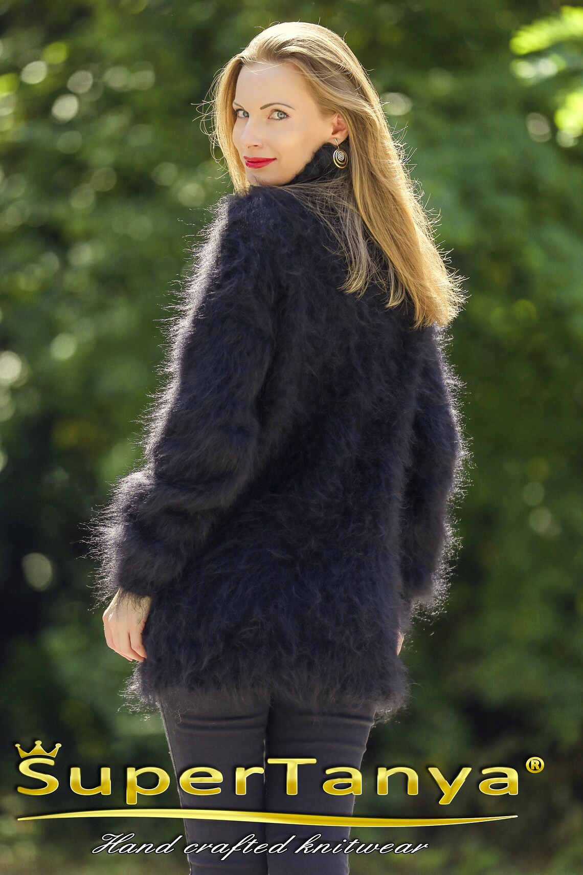 Fuzzy Turtleneck Long Sleeve Sweatshirt main image 1