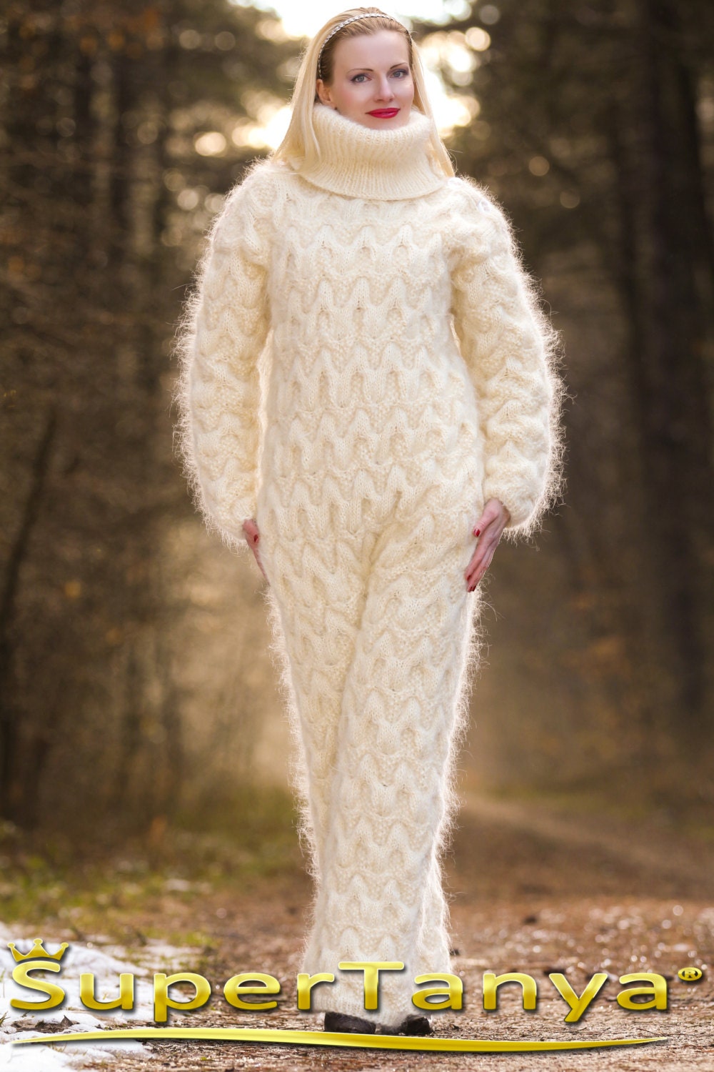 Cable Knit Thick Catsuit Mohair Bodysuit Supertanya -  Canada