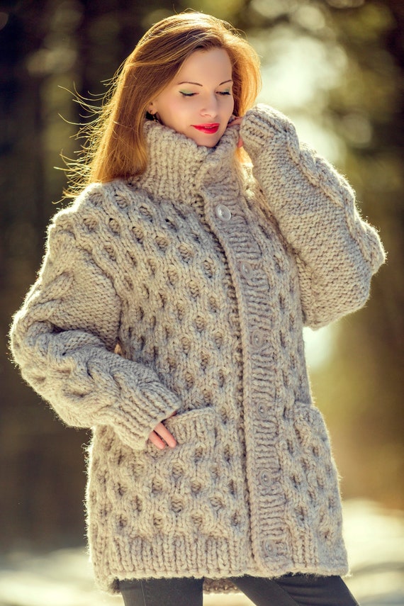 Heavy wool cardigan cheap