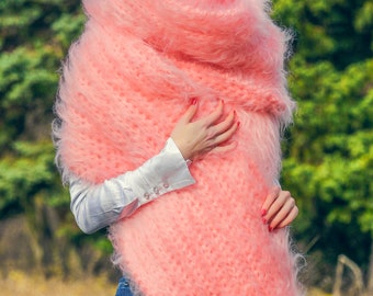 epine ♡Éé mohair fringe muffler pink epine ♡Éé mohair fringe muffler pink
