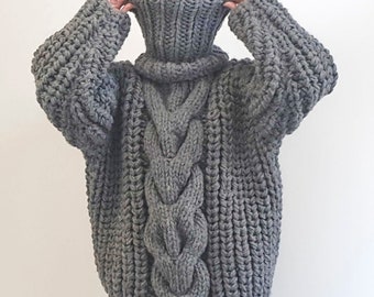 Thick chunky wool sweater by SuperTanya MADE TO ORDER
