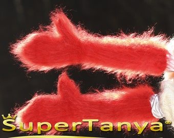 Fuzzy long mohair mittens SuperTanya
