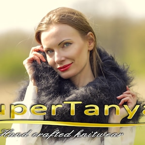 Tube hat Schal Mohair Schal Fuzzy Schal Supertanya schwarzes Elfenbein grau-bitte wählen Sie Farbe
