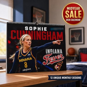 Sophie Cunningham 2026 Wall Calendar | Womens Basketball Fan Gift | Midyear Sale