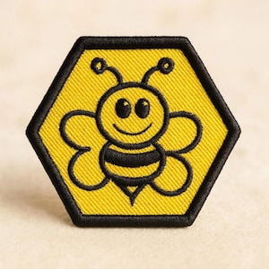 Little Bee Embroidered Patch Iron On Honeybee Badge Cute Insect Applique for Jackets Hats Backpacks Sew On