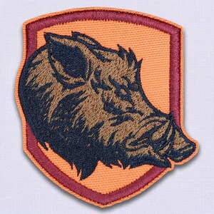 Toppa con cinghiale, distintivo ricamato con animale, toppa termoadesiva per giacca, zaino, berretto, abbigliamento