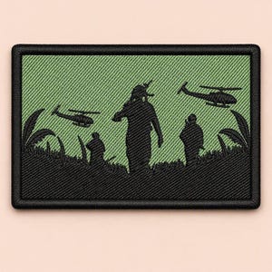 Patch bordado de helicóptero do Vietnã, distintivo militar de soldado, para aplicação com ferro em jaquetas, mochilas, bonés e equipamentos táticos.