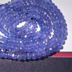 Gorgeous Natural Tanzanite Faceted Rondelle Beads 3-6 mm ,Grade AAA, 16 long strand,Small Necklace Beads,Gemstone Beads, Jewelry Supplies image 1