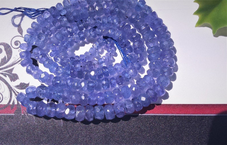 Gorgeous Natural Tanzanite Faceted Rondelle Beads 3-6 mm ,Grade AAA, 16 long strand,Small Necklace Beads,Gemstone Beads, Jewelry Supplies image 1