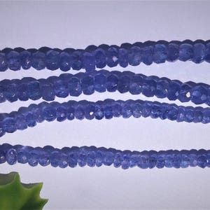 Gorgeous Natural Tanzanite Faceted Rondelle Beads 3-6 mm ,Grade AAA, 16 long strand,Small Necklace Beads,Gemstone Beads, Jewelry Supplies image 3