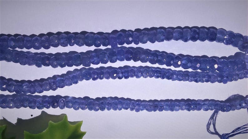 Gorgeous Natural Tanzanite Faceted Rondelle Beads 3-6 mm ,Grade AAA, 16 long strand,Small Necklace Beads,Gemstone Beads, Jewelry Supplies image 3