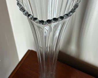 clear glass vintage swung vase