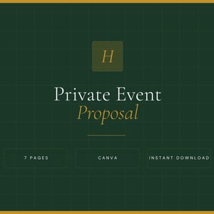 Private Event Proposal Template, Restaurant Event Proposal, Canva Template, Venue Sales Proposal, Event Planning Template, Instant Download