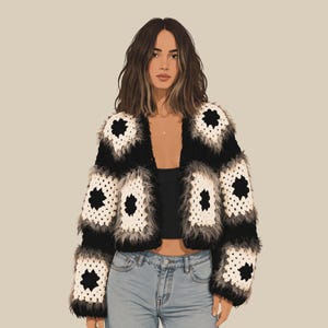 Crochet Pattern | Easy Granny Square Cardigan | Crochet Sweater PDF | US Terms  |  Digital Download