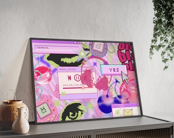 Pop Art Collage Poster | Retro Pink, Internet-Ära Wandkunst
