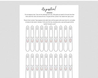 It's Positive! Baby Shower Game Printable · US Letter Size · Instant Digital PDF Download