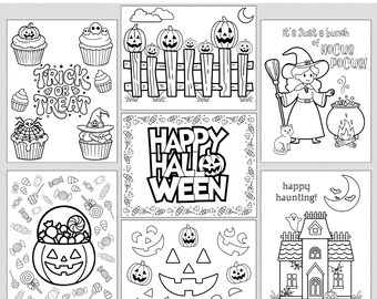 Halloween Coloring Pages Bundle · US Letter Size · Instant Digital PDF Download