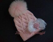 Knit Baby Hat, Baby Girl Hat, Baby Shower Gift, Pink Baby Hat, Knit Cable Hat,Crochet Baby Hat, Knit Cable Hat, 0-3 Months, Baby Cap