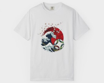 Japanese Wave  T-shirt | Cherry Blossoms, Rising Sun, World Cup