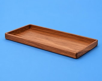 Acacia Wood Serving Tray Set of 3, Rectangular Wooden Platters for Charcuterie, Fruit Appetizers, Rustic Food Coffee Table & Kitchen Decor
