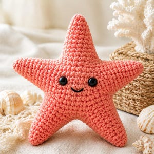 Crochet Starfish Amigurumi Pattern, No Sew Star Buddy Tutorial (PDF)