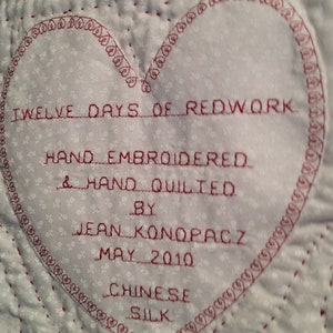 12 Days of Redwork, Hearts in Silk image 4