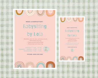 Editable Babysitting Job Flyer Template, Canva Hiring Flyer (Digital Download)