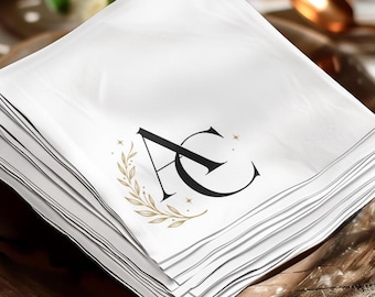 Personalized Cocktail Napkins: Custom Printed 3-Ply White Paper for Eventswedding cocktail napkins
