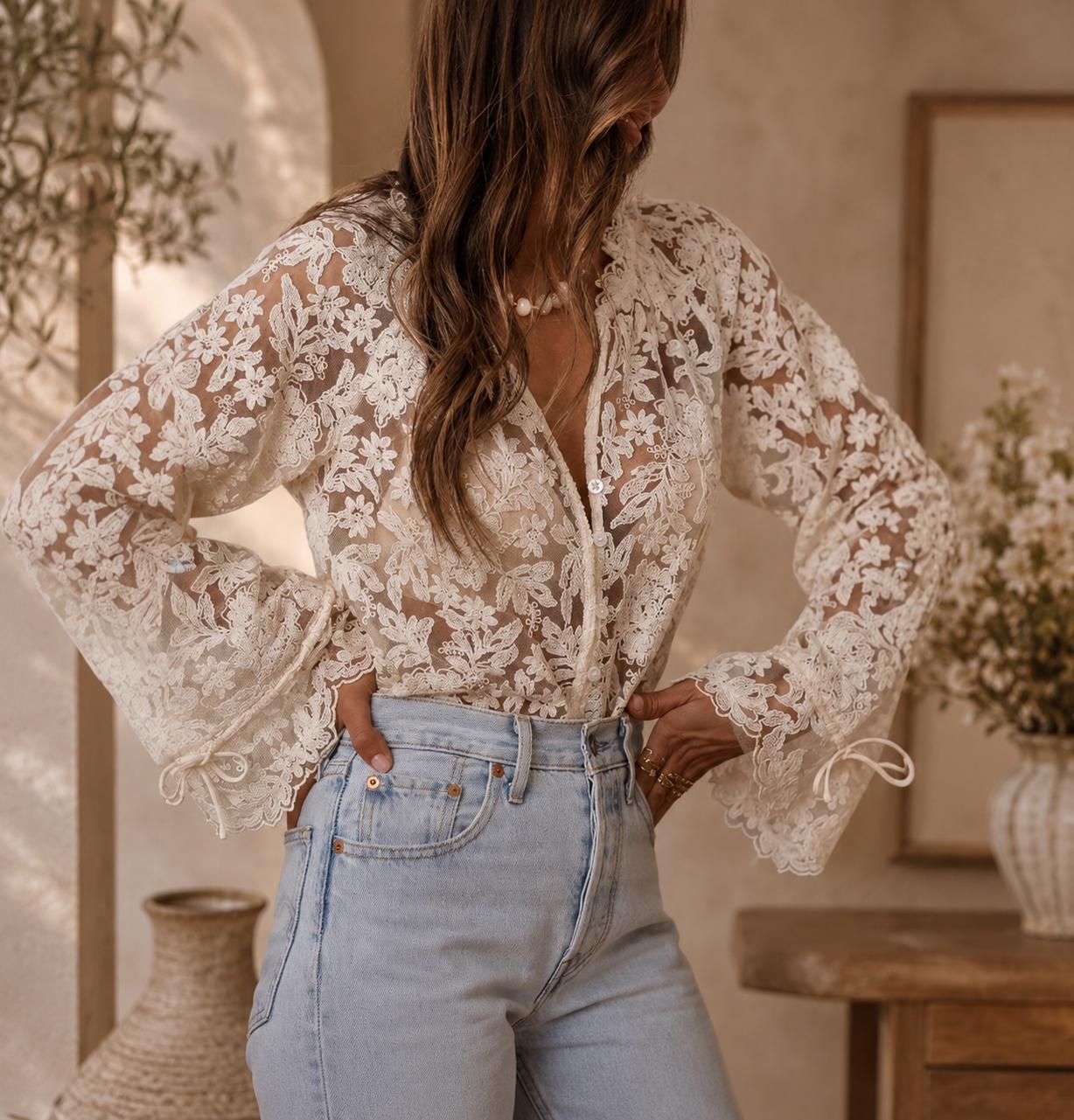 Sheer Floral Blouse - Etsy