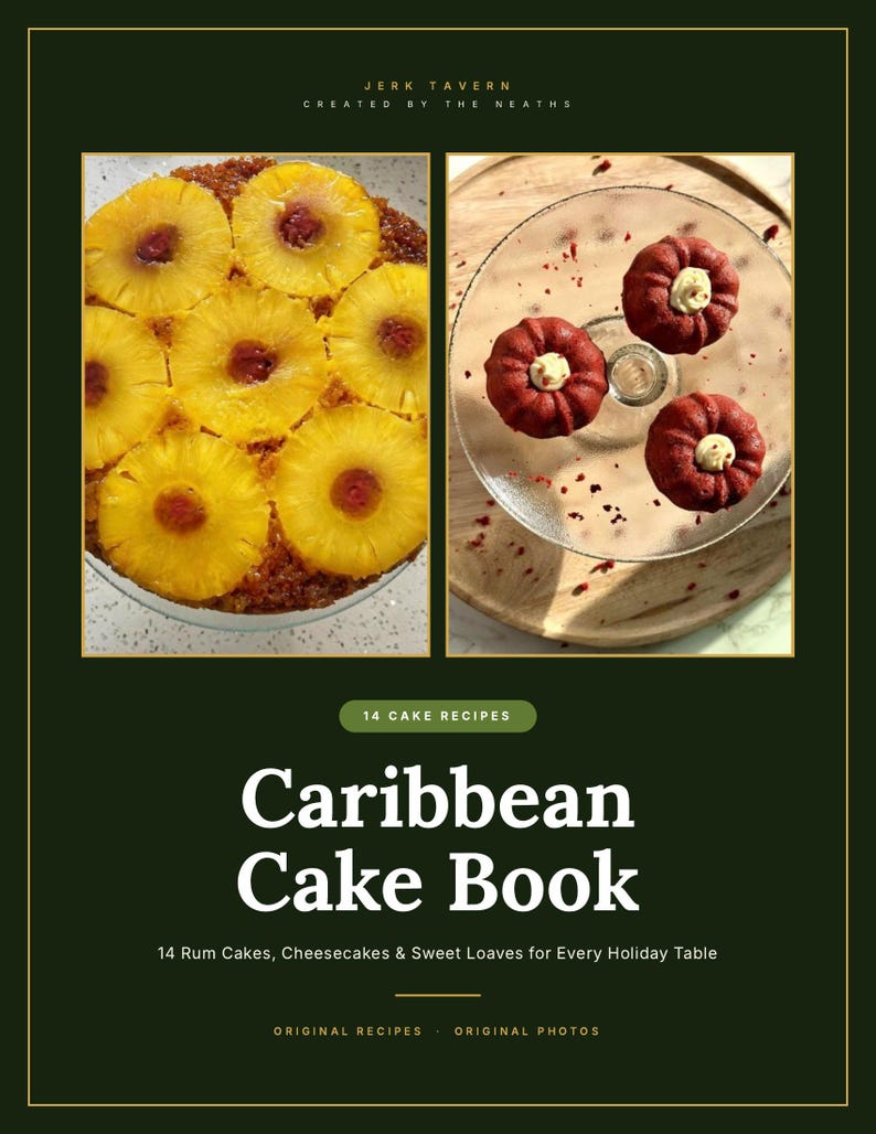 Caribbean Cake Cookbook | Rum Cake, Black Cake, Ginger Cake, Cheesecake, Banana Bread Recipes | Jamaican Baking Ebook | PDF Download image 1