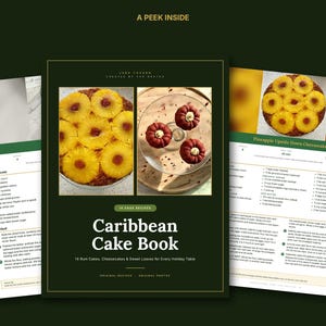 Caribbean Cake Cookbook | Rum Cake, Black Cake, Ginger Cake, Cheesecake, Banana Bread Recipes | Jamaican Baking Ebook | PDF Download image 3