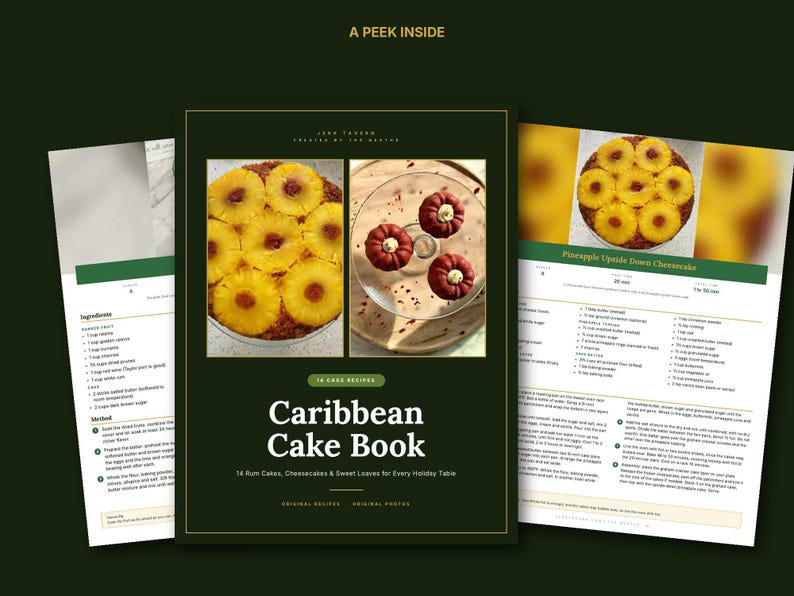 Caribbean Cake Cookbook | Rum Cake, Black Cake, Ginger Cake, Cheesecake, Banana Bread Recipes | Jamaican Baking Ebook | PDF Download image 3