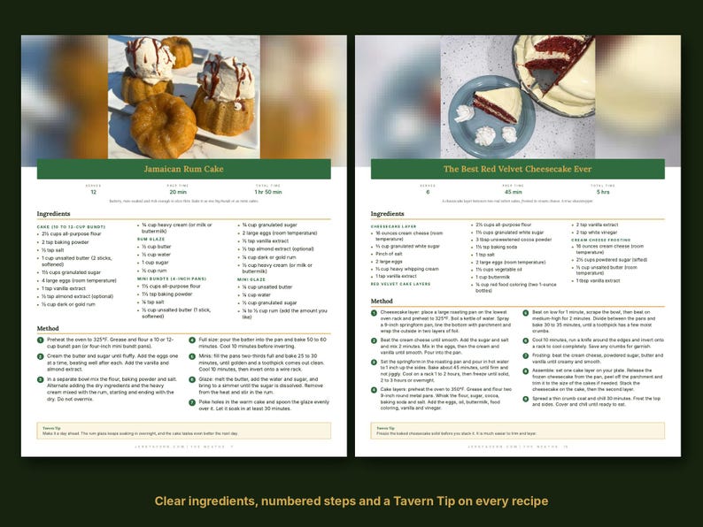 Caribbean Cake Cookbook | Rum Cake, Black Cake, Ginger Cake, Cheesecake, Banana Bread Recipes | Jamaican Baking Ebook | PDF Download image 5