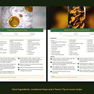 Chicken Recipes Cookbook | Caribbean Chicken Dinners Ebook | Jerk Curry Fried Chicken Soup Wings | Instant PDF Download image 5