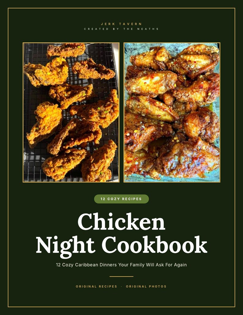 Chicken Recipes Cookbook | Caribbean Chicken Dinners Ebook | Jerk Curry Fried Chicken Soup Wings | Instant PDF Download image 2