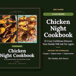 Chicken Recipes Cookbook | Caribbean Chicken Dinners Ebook | Jerk Curry Fried Chicken Soup Wings | Instant PDF Download image 1