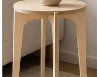 Modern Plywood Side Table | Flat Pack Birch Plywood Furniture