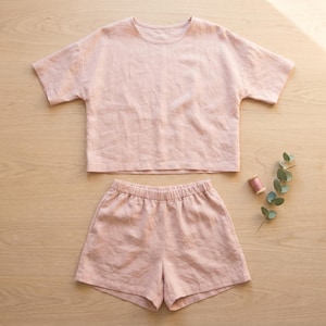 Pyjama Set Sewing Pattern PDF | Short Sleeve Top and Elastic Shorts Loungewear Set | Beginner | Sizes XS-XXXL | Print at Home