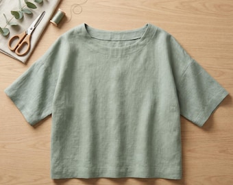 Patrón de costura PDF para top holgado / Top holgado fácil de poner con mangas incorporadas / Principiante / Tallas XS - XXXL / Imprime en casa en tamaño Carta de EE. UU. + A4