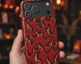 Red Flame Pixel Art Phone Case | Magnetic Impact-Resistant Case
