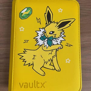 jolteon card binder Custom Pokemon Laser Engraved 9 Pocket Jolteon Binder