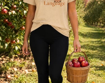 Leaves Are My Love Language Fall Shirt | Highland Cow Graphic Tee