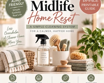 ADHD-Friendly Cleaning Schedule & Weekly Home Reset Planner (Digital Download)