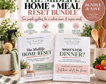 Midlife Home + Meal Planner Bundle | Cleaning Schedule, 6-Week Meal Plan (Digital Download)