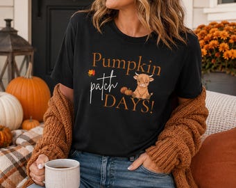 Pumpkin Patch Days Highland Cow Shirt | Fall Graphic Tee