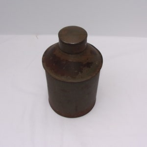 Metal can round vintage kitchen garage primitive shelf decor repurpose rustic decor country