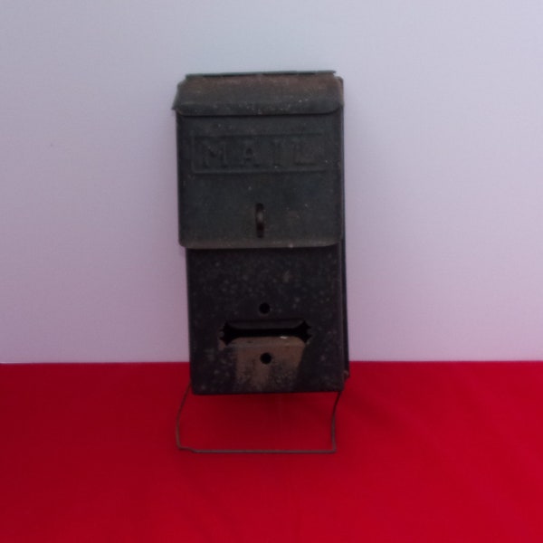 Mailbox vintage metal wall mount holder organizer black slim newspaper holder mail Post office retro rusty
