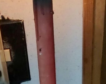 Vintage electric Christmas candle hard green plastic base mid century cardboard tube works holiday decor